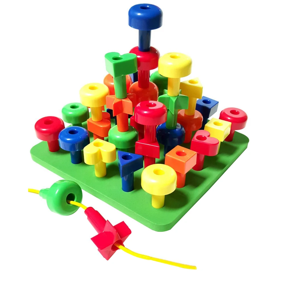

For Toddlers Baby Developing Intelligence Pegboard Toys Set Non Toxic Home Montessori Therapy Stacking Peg Educational Kids Gift