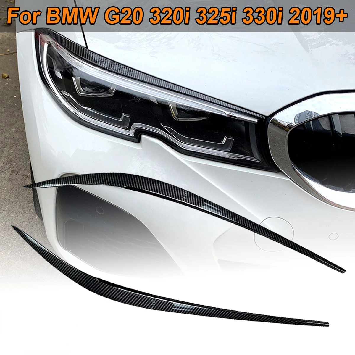 2 шт./комплект наклейки на передние фары и брови для BMW 3 серии G20 320i 325i 330i 2019 2020 2021