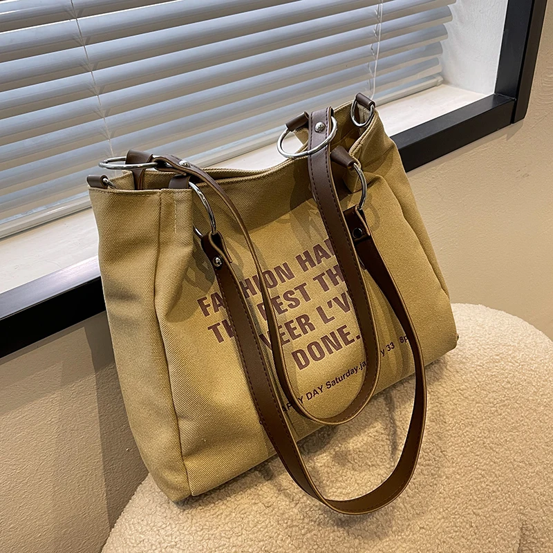 

SWDF Luxury Designer High Capacity Tote canvas Handbags for Women 2022 Summer Trend Brand Shopper Shoulder Shopping Bag Sac