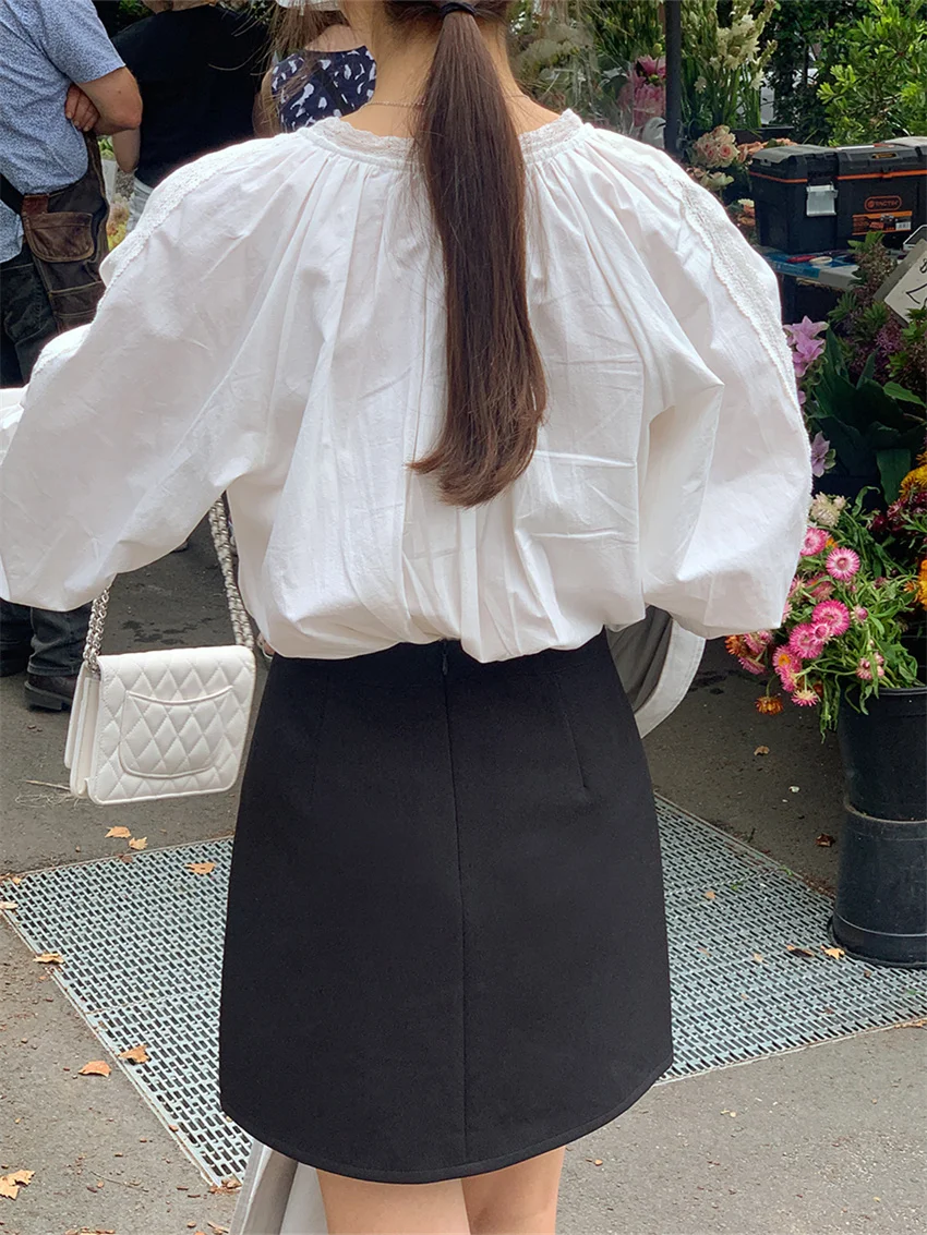 Рубашка Alien Kitty Женская с длинным рукавом элегантная нежная офисная деловая