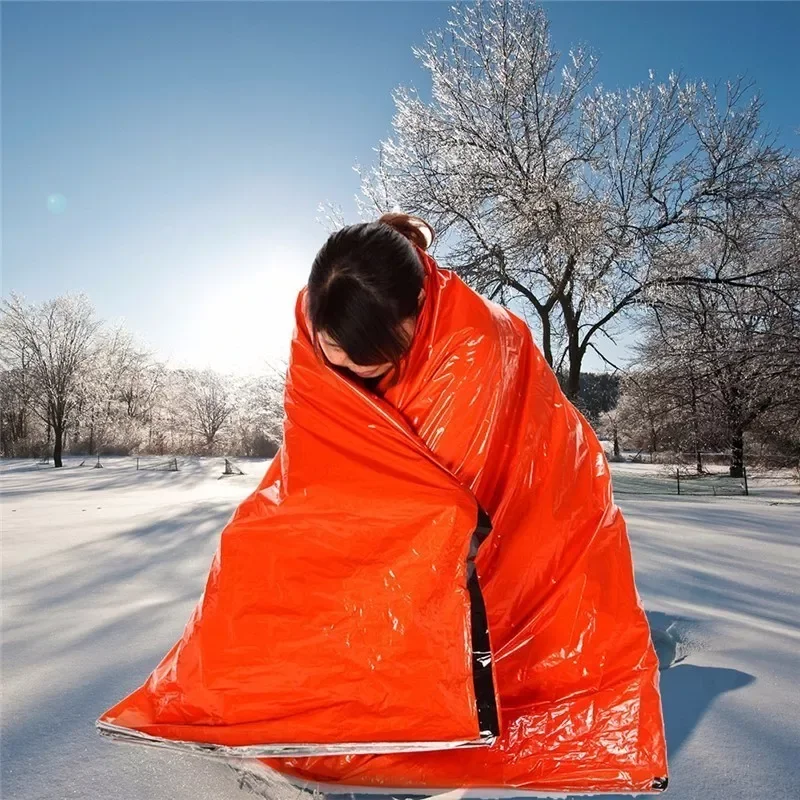 

Winter Anti-radiation Insulated Heat First Aid Warm Emergency Blanket Camping Climbing Safety Survival SleepingBag Quilt