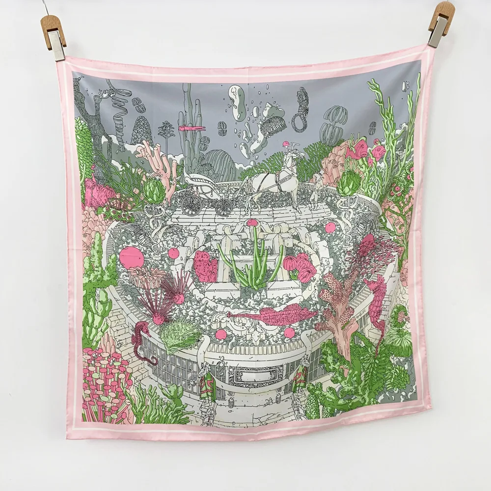 

Luxury Silk Scarf 90cm bandannas Hem Rolling Twill Scarfs 90*90cm Women Summer Scarfs Hair Neck Shawls Handkerchief Decoration