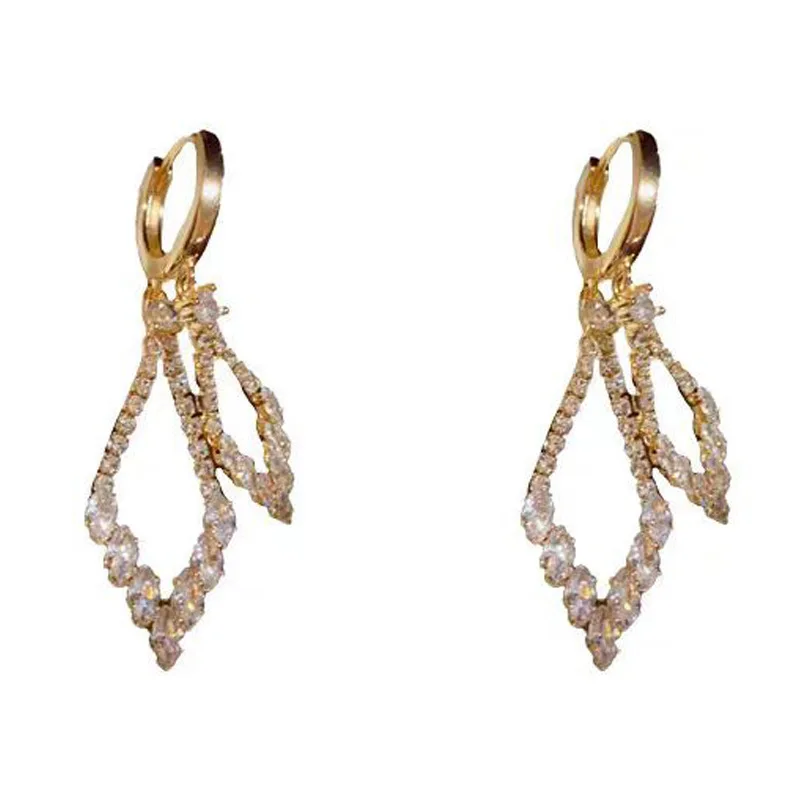 Изысканные циркониевые ромбовидные геометрические Подвесные серьги для женщин