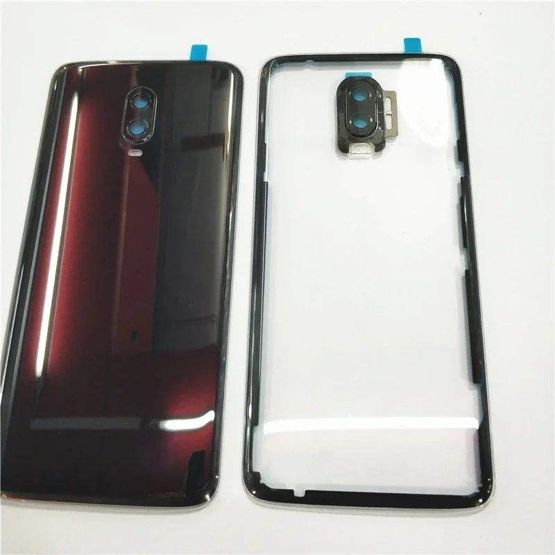 Фото Задняя стеклянная крышка BANERYPAK для Oneplus 6T, для ремонта и замены задней крышки телефона, с линзой камеры. №1