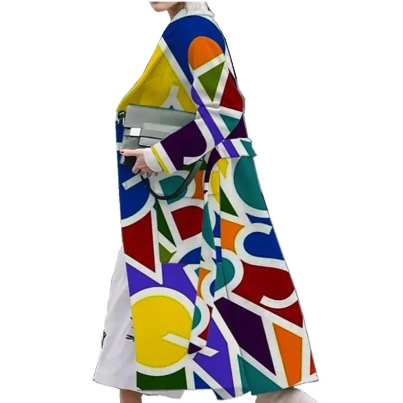 

Women's Women 2022 Winter Long Sleeve Printing Office Ladies Blazer Woolen Coat Long Jacket Fashion Casual Coat Women Clothing