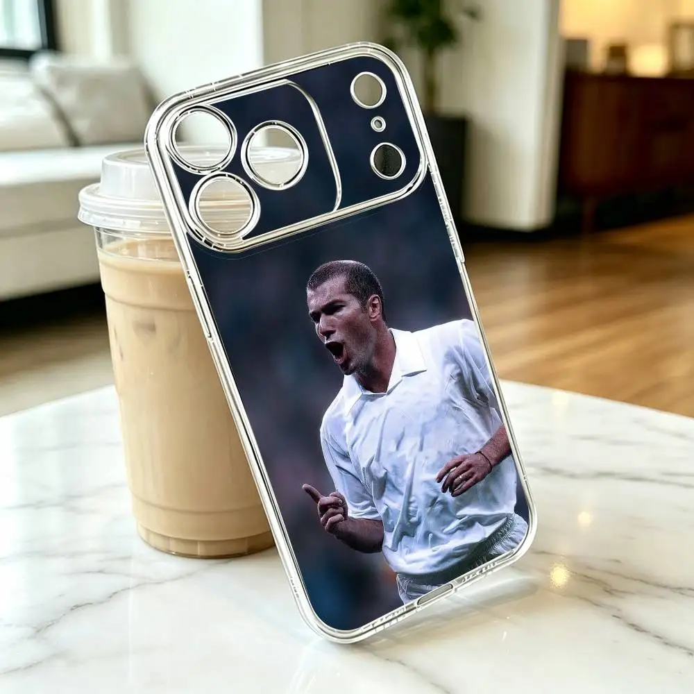Чехол для телефона с изображением Зинедина Зидана (Зизу) для iPhone 17 16 15 14 13 12 11 Mini Pro Max Plus, прозрачный, подарок. (art.: 3920dcde3737a) - 3920dcde3737a