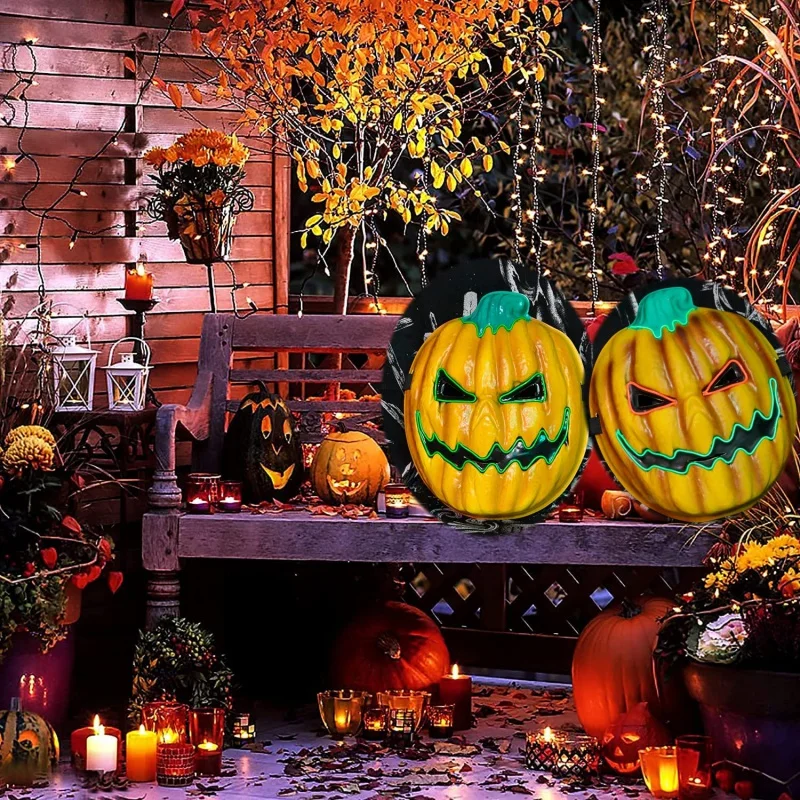 

2psc Halloween Scary Led American Mask, EL Wire Light up Mask for Cosplay Carnival Festival Costume Masquerade Party