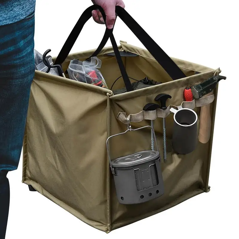 

Grill Caddy Camping Storage Bag Wide Mouth Gear Carrying Bags Picnic Caddy BBQ Organizer For Utensil Plate Condiment Paper