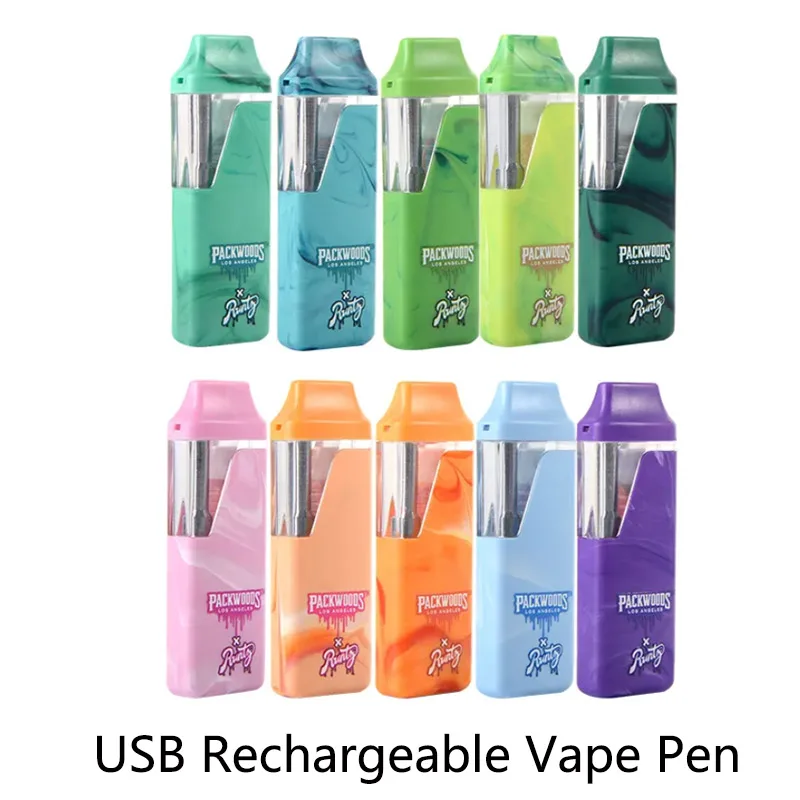 

10pcs/lot PACKWOODS X Runtz Empty Vape Atomizer Pen With Box Packing & Labe 380mAh 1.0ml Cartridge Pod USB Rechargeable Vape Pen