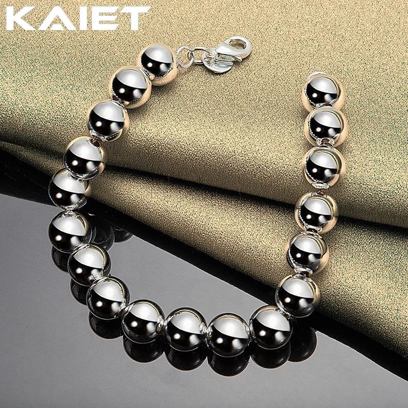 

KAIET Silver Color 10MM Beaded Bracelet Jewelry For Women Wedding Party Fashion Accessories