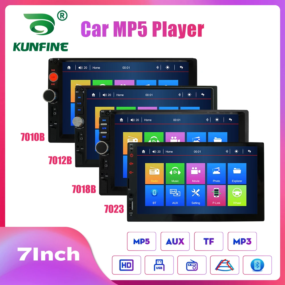 KUNFINE Universal 2 Din 7" Touch Screen Car Multimedia Player Car Radio Car Stereo MP5 MP3 Player With Bluetooth FM/USB/AUX