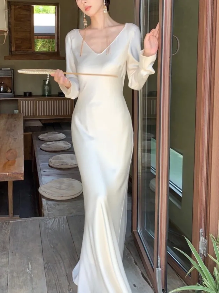 Элегантные атласные длинные платья русалки для женщин свадебное вечернее платье