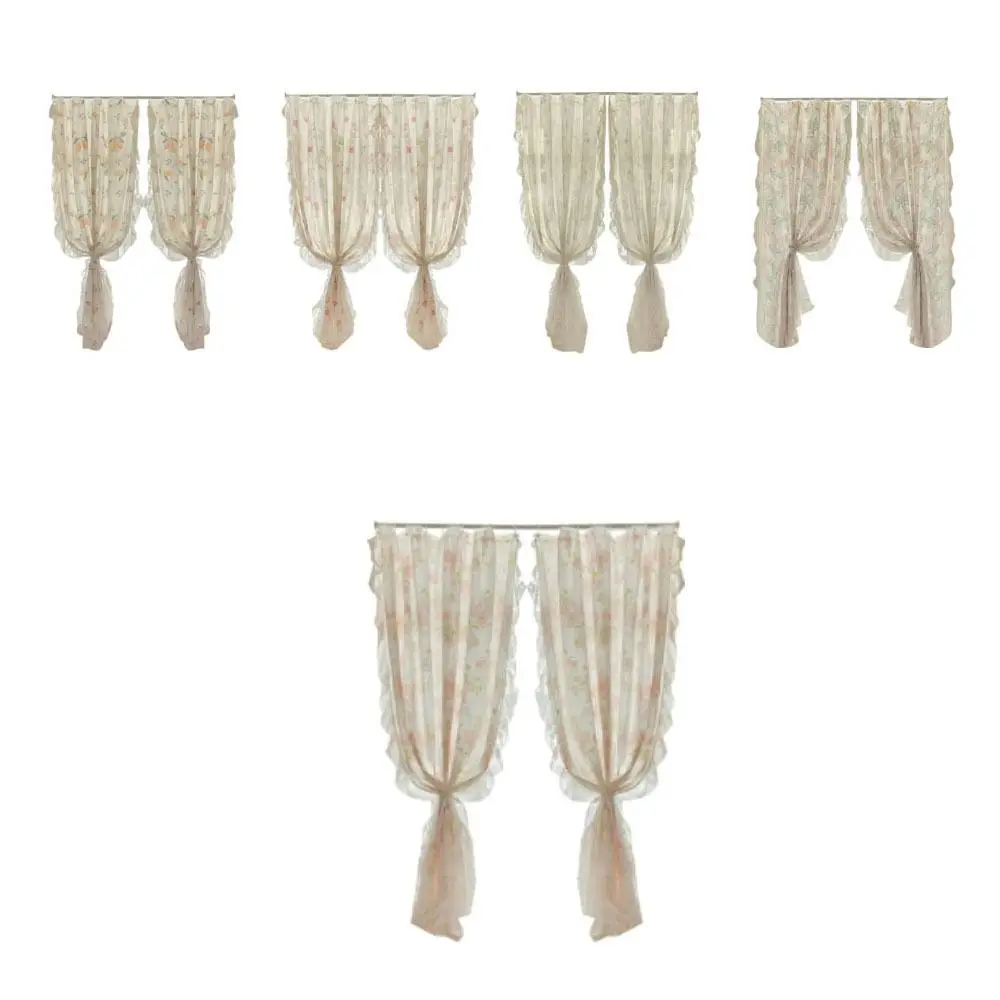 YanYangTian Кружевные Шторы С Французскими Окнами Винтажные Прозрачные Домашние