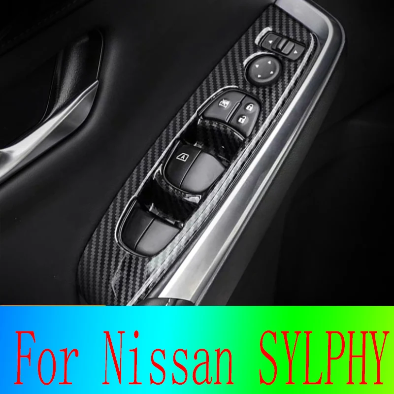 

Quality ABS Chrome Car Interior Accessory Decoration Parts Door Glass Lift Panel For Nissan SYLPHY 2020 14th Vehicle Supplies