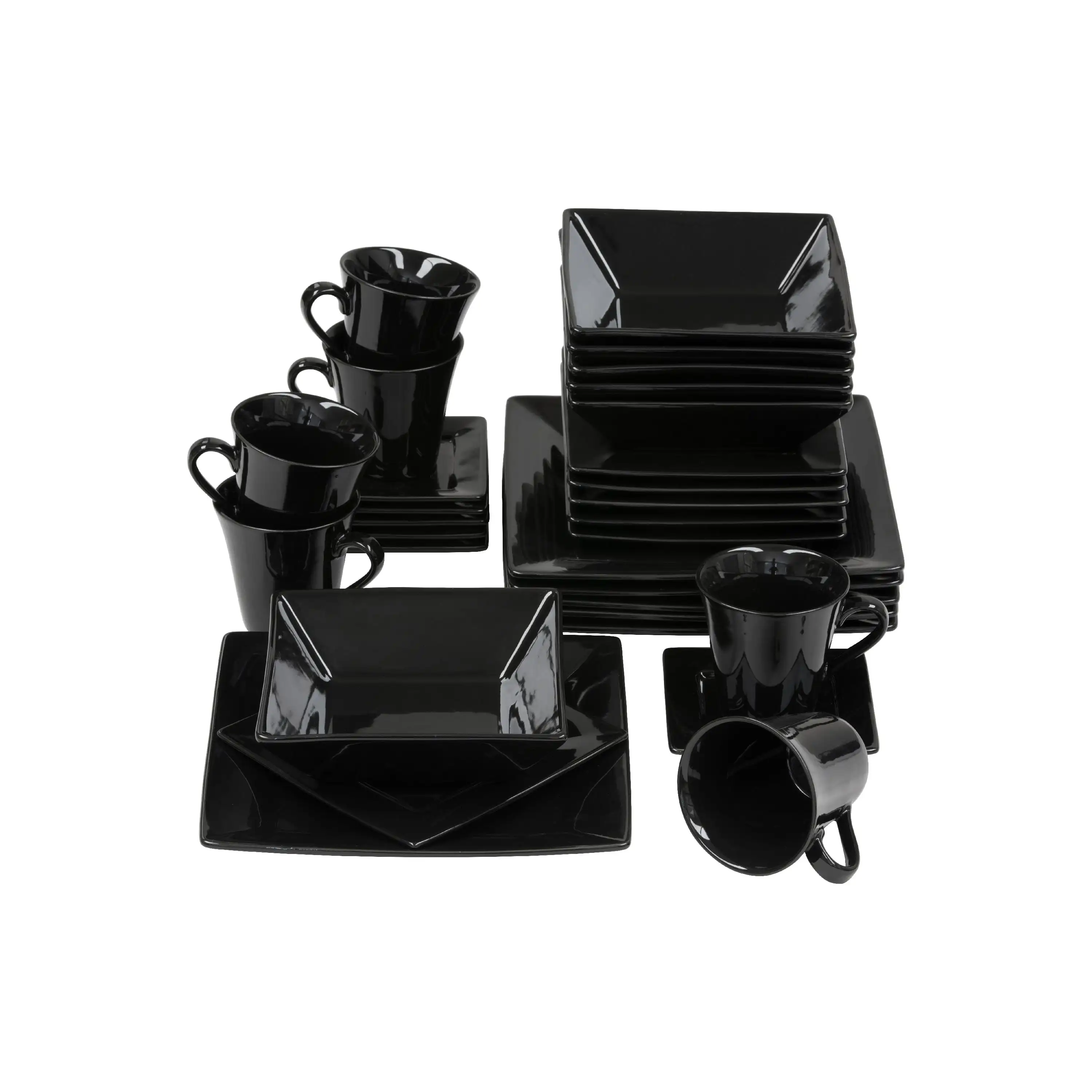 

30 Piece Dinnerware Set - Black