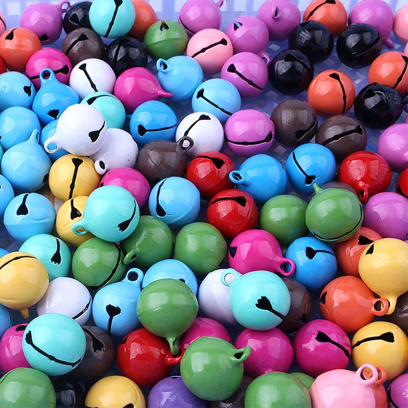 

14mm 10pcs Beautiful Loose Beads Jingle Bells for Christmas Tree Party Crafts Decoration DIY Keychain Pet Dog Pendants Material