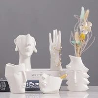 nordic ins white art abstract facial small flower bottle living room hydroponic flower applicator decorations home furnishings