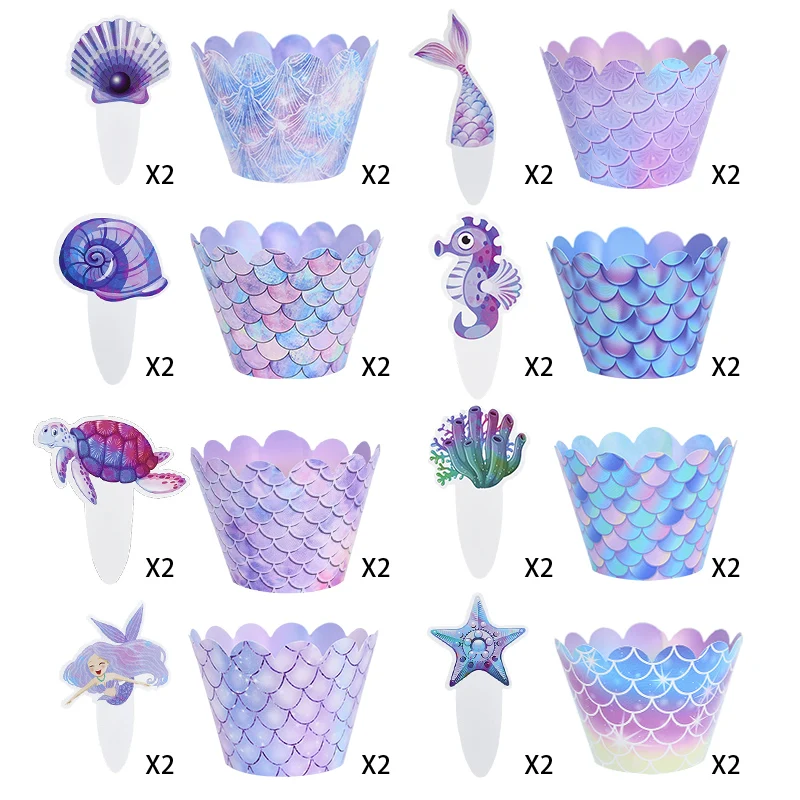 

Картонные фигурки русалки для кексов ZQNYCY