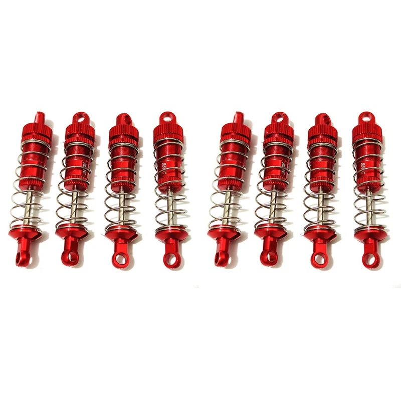 

8Pcs Metal Front Rear Shock Absorber For WPL C14 C24 MN D90 MN45 HS 18301 Wltoys A959 K929 Rc Car Upgrades,Red