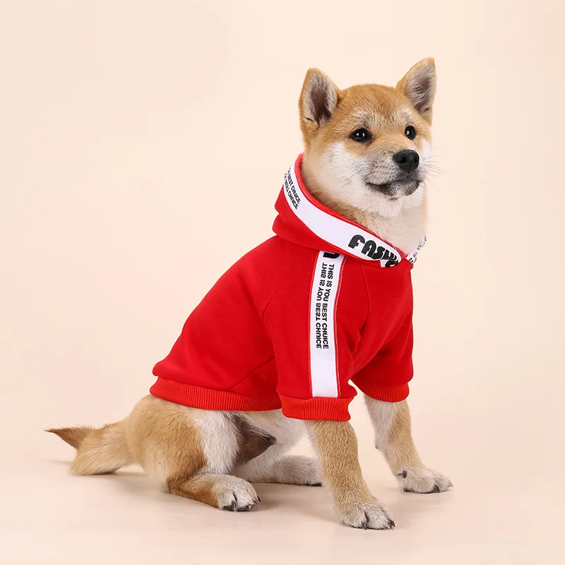 

Pet Dog Cat Warm Hoodies Autumn Winter Season Plus Velvet Padded Dog Coat Personality Hoodie Small and Medium-sized Clothes