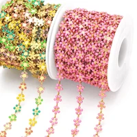 ocesrio fashion 10m colorful enamel flower necklace making chain for jewelry making supplies copper bracelet wholesale cana145