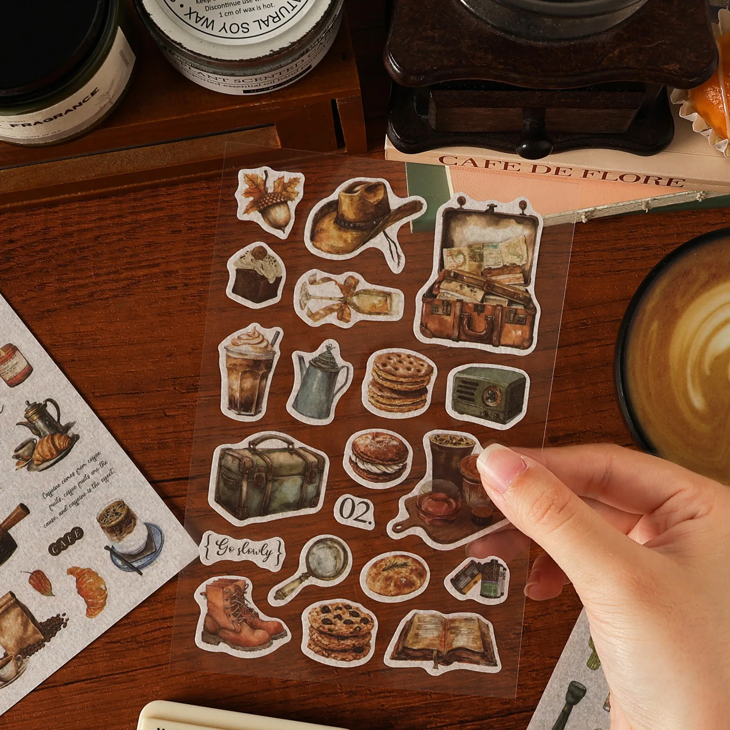 Фото Коллекция Wild Seal, винтажная кофейная наклейка с пейзажем для кемпинга, креативный материал для журнала «сделай сам», коллаж, канцелярские принадлежности для скрапбукинга №3