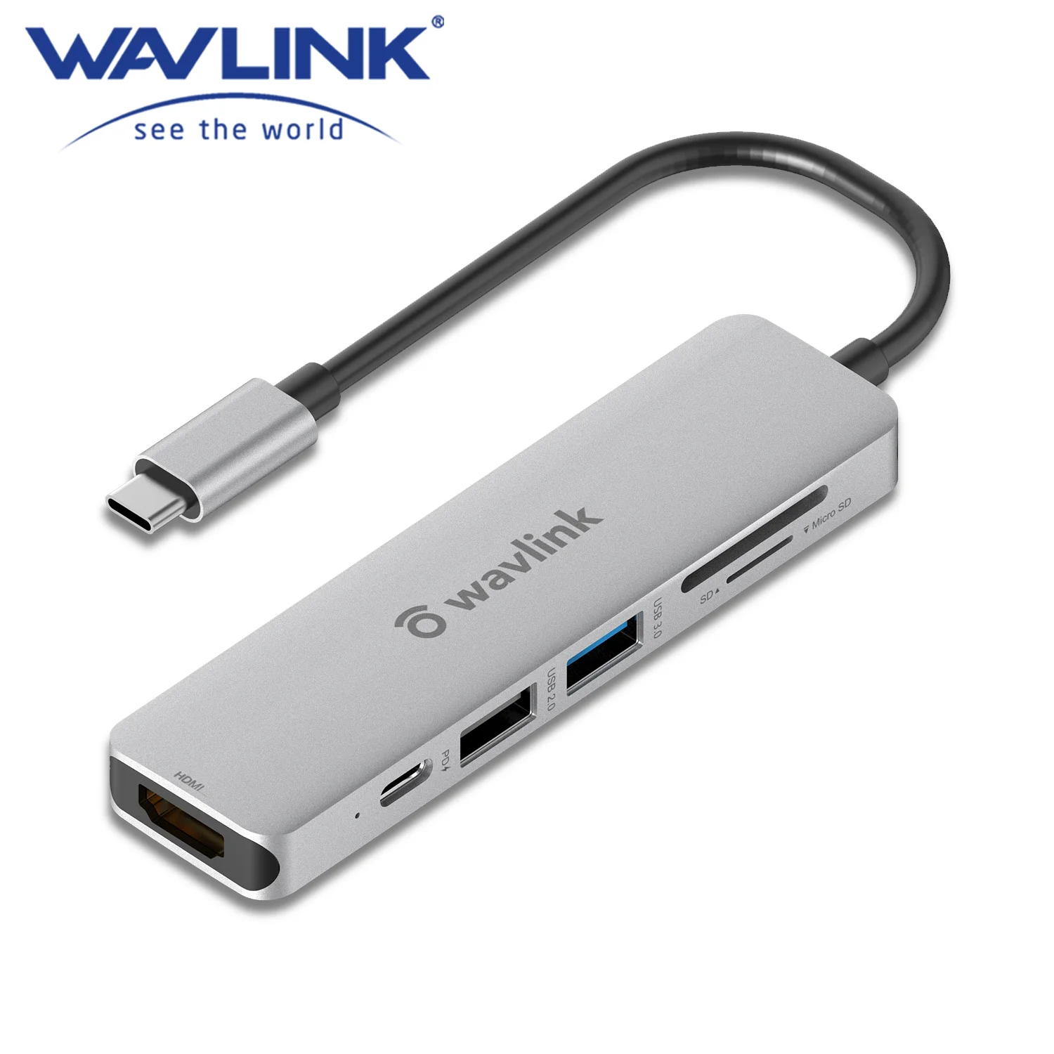 

Wavlink USB C Hub 7 IN 1 Laptop Accessories Adapter Docking Station With 87W Power Delivery 4K 30Hz HDMI-Port Mini Thunderbolt3