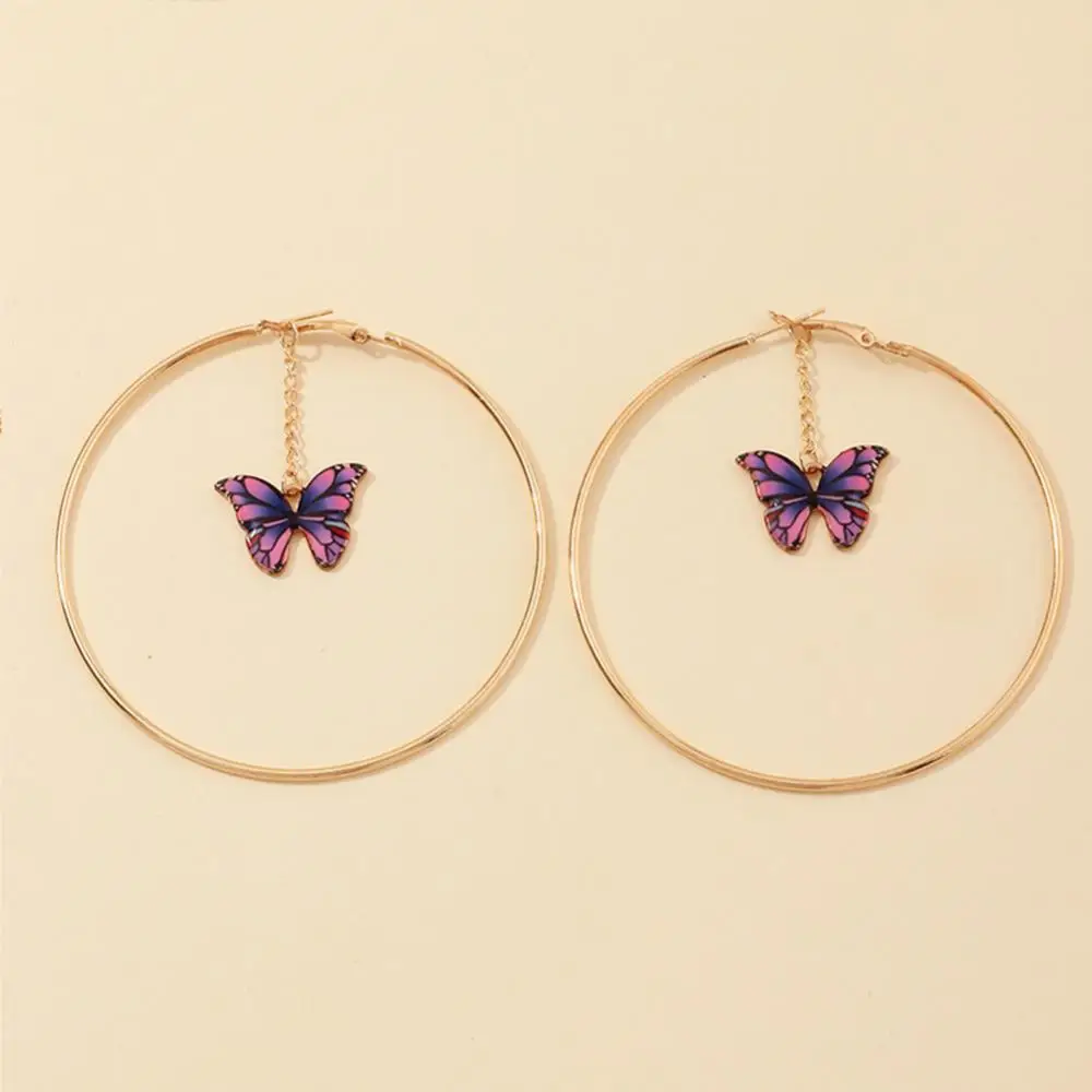 

Jewelry Earrings Dangle Women Elegant Hanging Chain Butterfly Big Hoop Party Jewelry