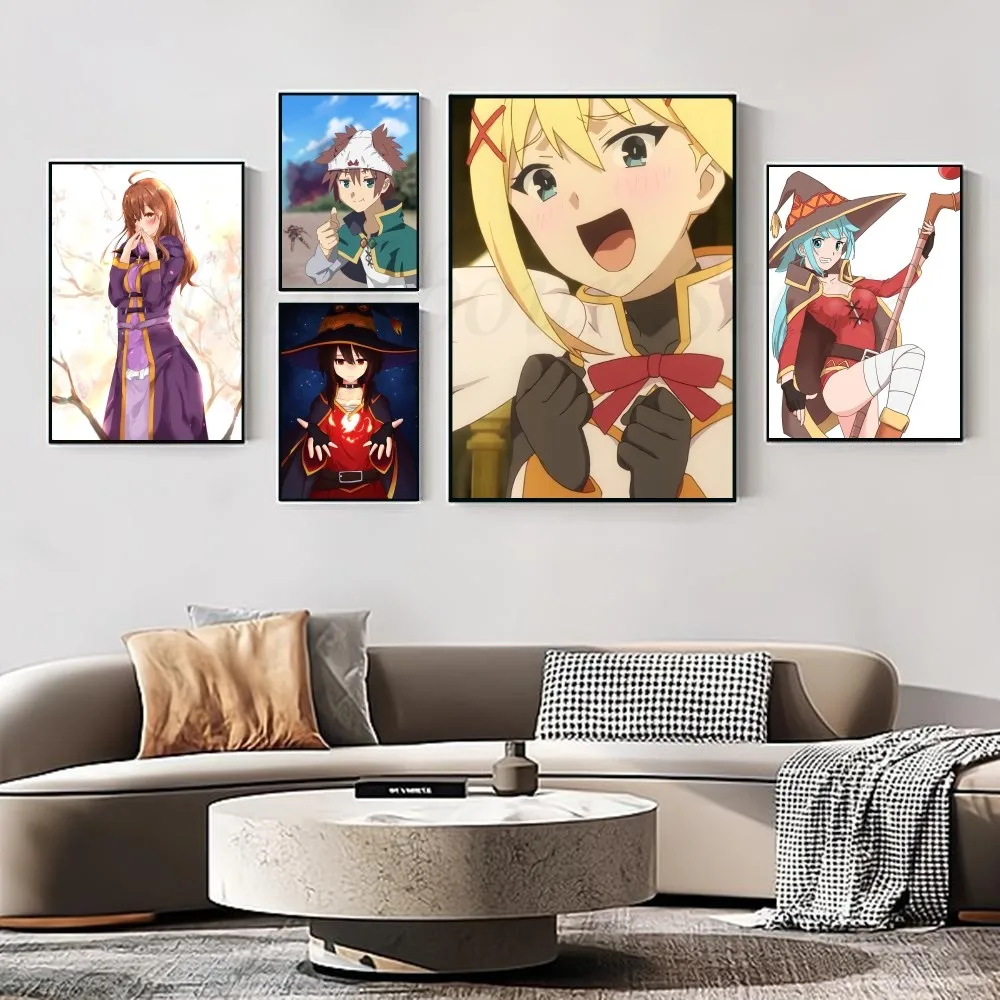 Современный стиль аниме KonoSuba постер наклейка для гостиной отель винный бар