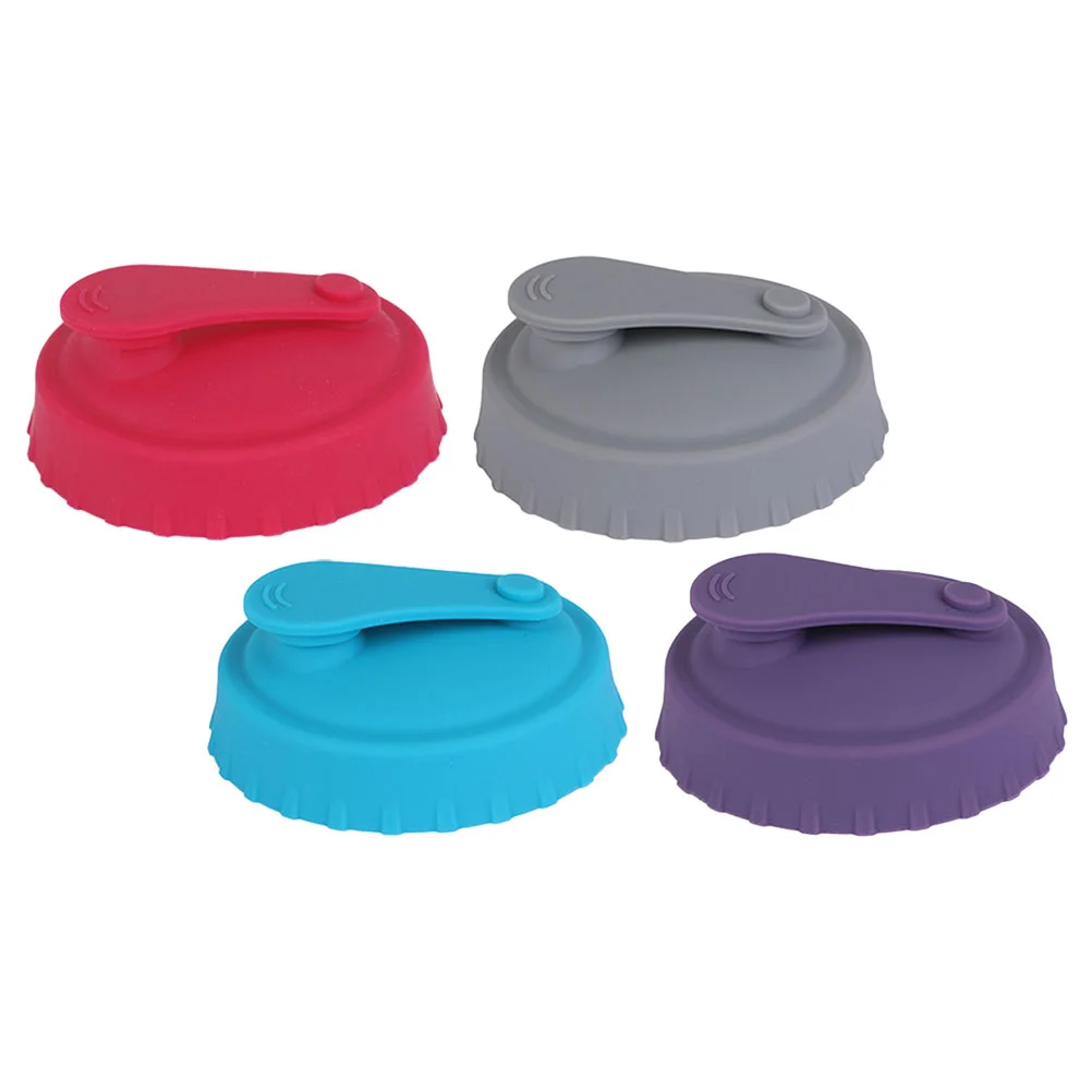 

4 Pcs Silicone Can Lid Bottle Caps Protector Dust-proof Cola Lids Beverage Covers Silica Gel Leak-proof Dustproof Cup