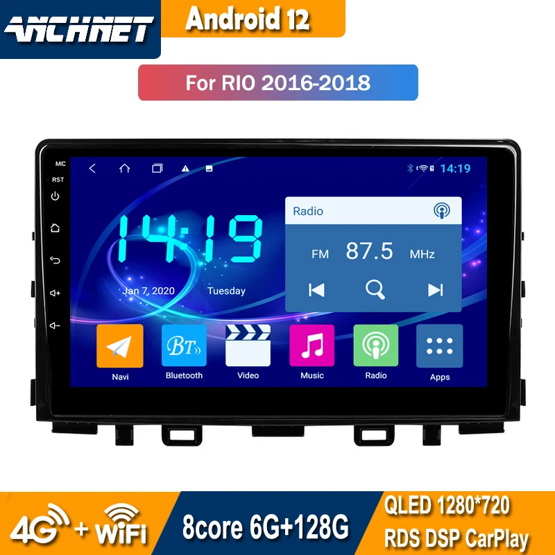 

Автомагнитола на Android 12, мультимедийный плеер 9 дюймов для KIA K3 RIO 2016-2018, GPS-навигация, интеллектуальная система