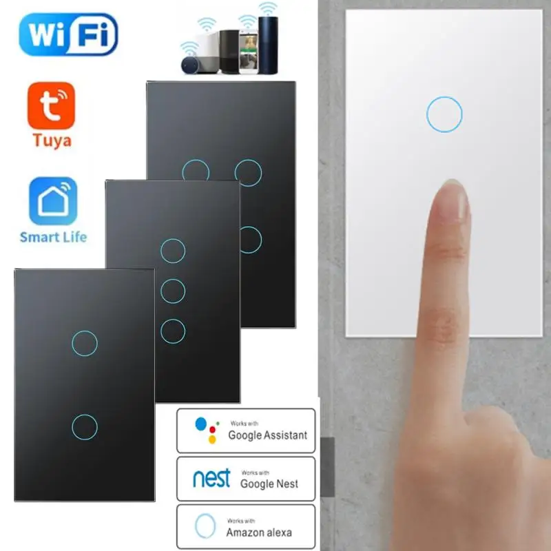 

Tuya Intelligent Living Light Switch Wifi Touch Sensor Intelligent Switch Application Remote Control 220V For Alexa Google Home