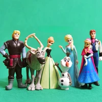 disney genuine frozen elsa anna kawaii ornaments olaf kristoff sven cartoon cute action figures kids toys for girl boy doll gift