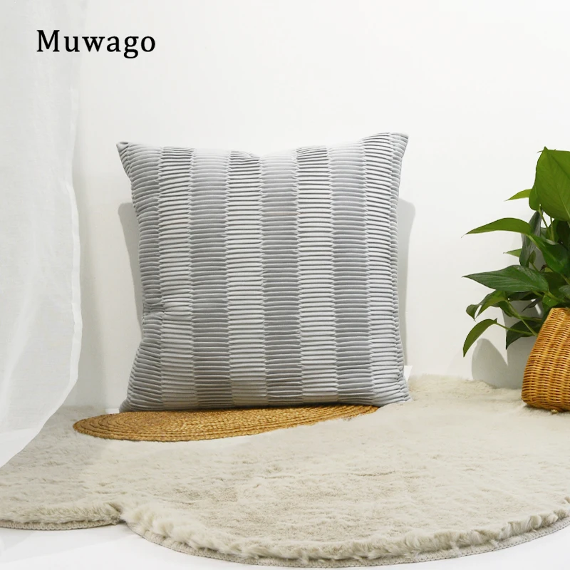 Диван Muwago в серебристую полоску декоративная квадратная наволочка для гостиной