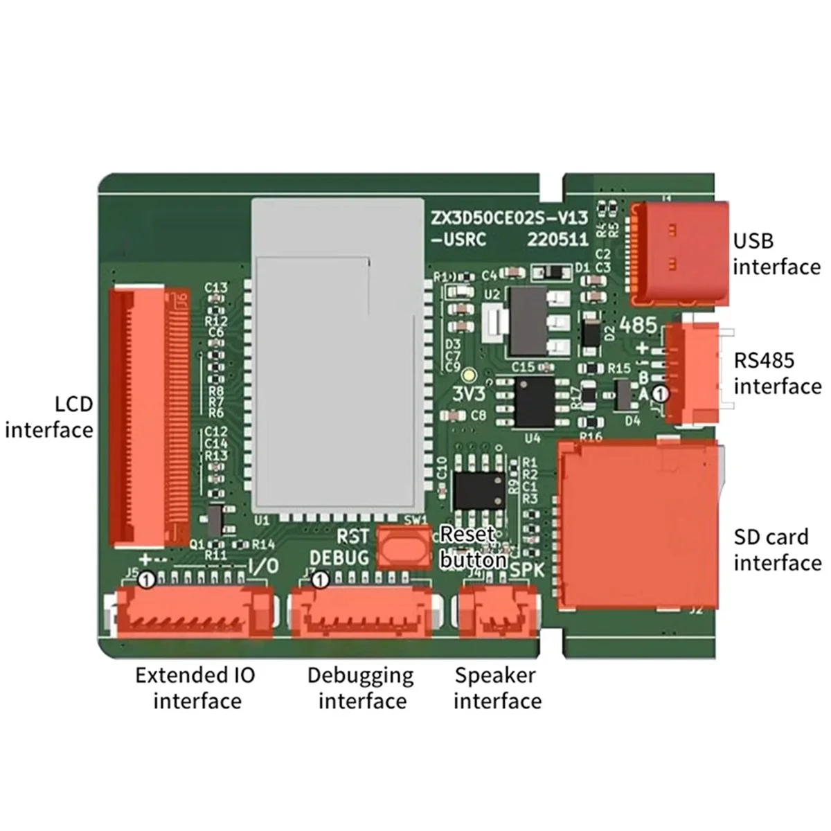Плата для разработки-Стандартная плата с емкостным сенсорным ЖК-экраном 3 5 x и