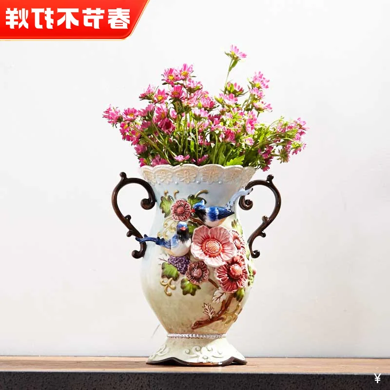 

European Ceramic garden living room arrangement large dry flower vase decoration