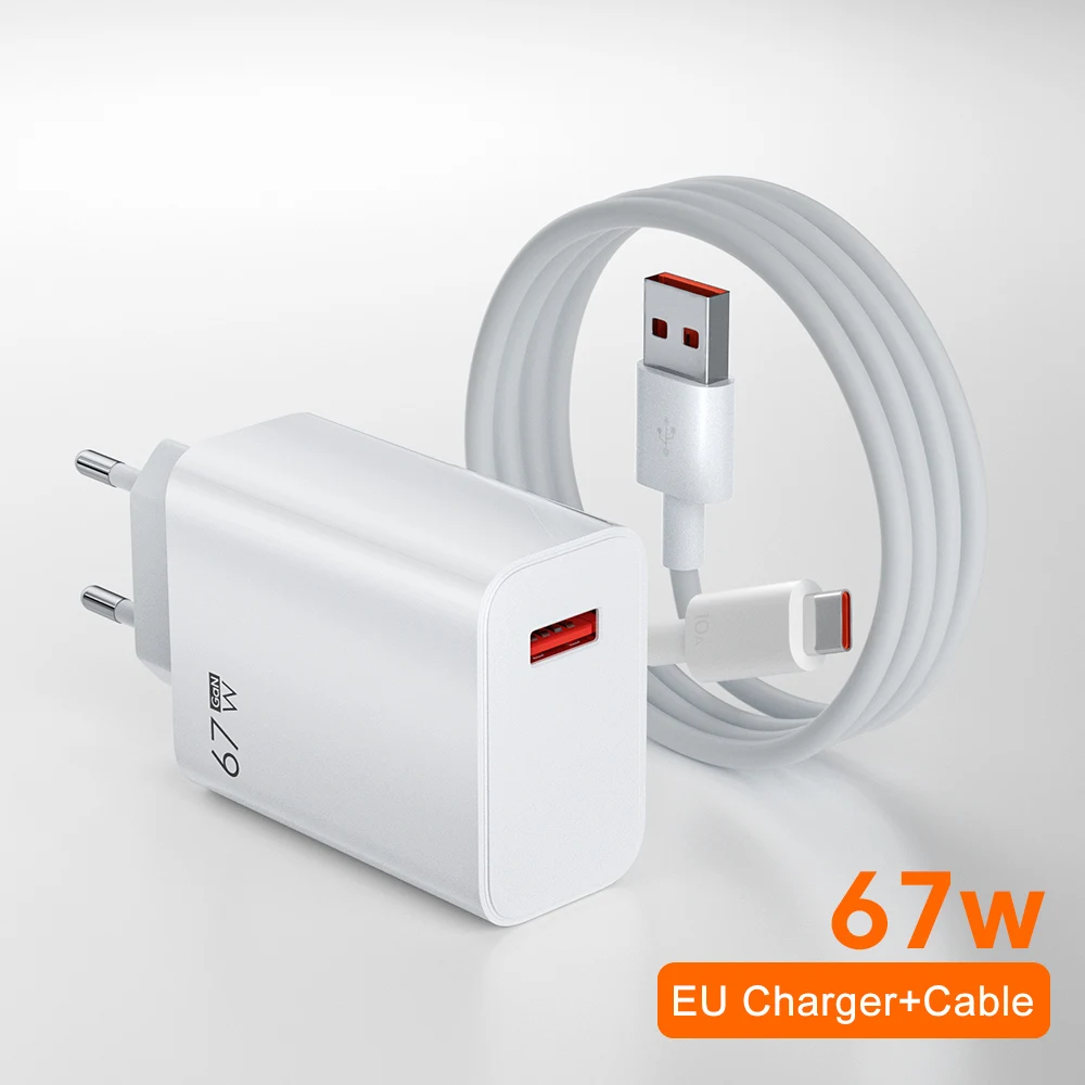 Фото Сверхбыстрое зарядное устройство Xiaomi 67 Вт USB Type-C PD Интерфейс зарядки Быстрая зарядка Зарядное устройство для телефона для iPhone15 Samsung Huawei Data Line №2