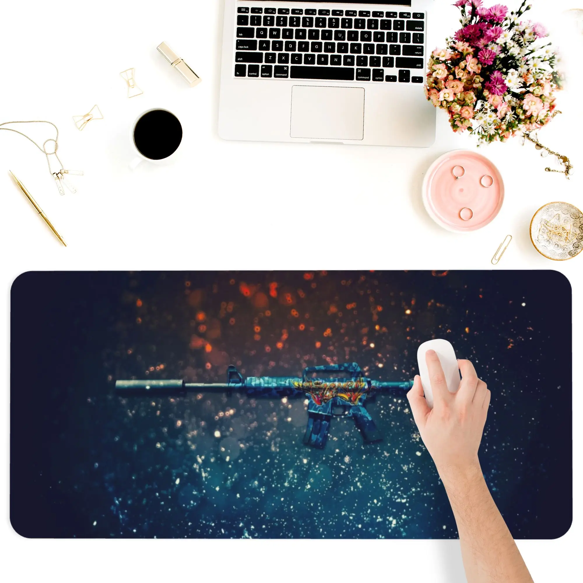 

Keyboards Computer Office Supplies Accessories Large Square Mouse Pad Durable Personalized Desk Pads Mats CSGO Games Gift M4A1