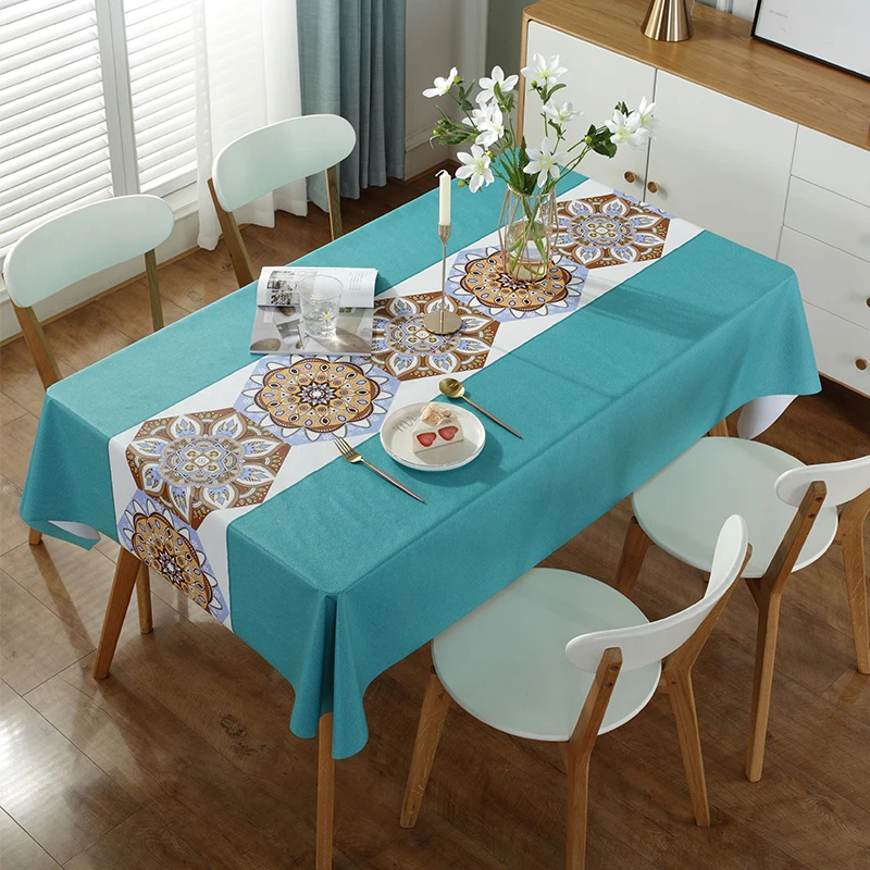 

Nordic Stijl Waterdichte Tafelkleed Rechthoekige Mandala Printing Verdikte Olie-Slip Party Huishouden Tafelkleed