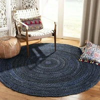 rug 100 natural cotton handmade black reversible carpet modern living area rugs