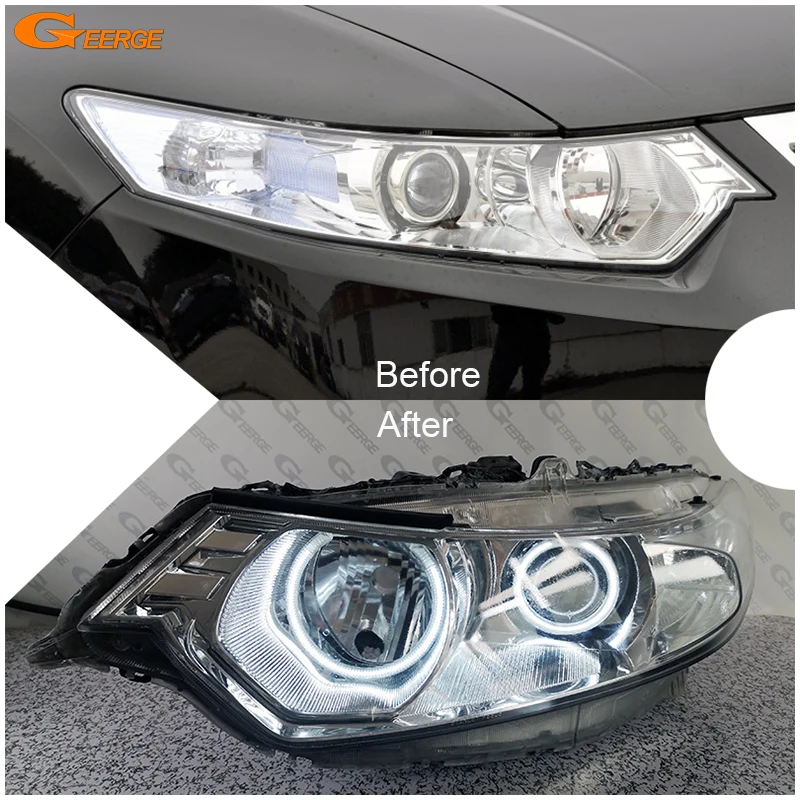 

For Acura TSX CU2 2009 2010 2011 2012 2013 2014 Headlight Excellent Ultra Bright CCFL Angel Eyes Halo Rings Kit Car Accessories