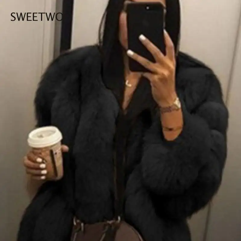 Winter Female Imitation Fur Jacket Anti Mink Solid Color O Neck Ladies's Fashion Temperament Warm Coat Contracted Tide Slim 2022