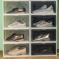 sneaker storage box stackable combined shoes box folding plastic shoes case dustproof drawer case home clear organizer shoebox