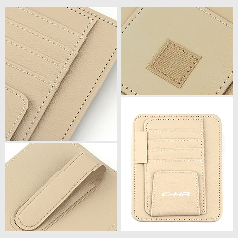 z logo samochodu Klips do przechowywania okularów przeciwsłonecznych Pudełko na okulary Uchwyt kartę Toyoty CHR Yaris Aygo Prius RAV4 Camry Auris