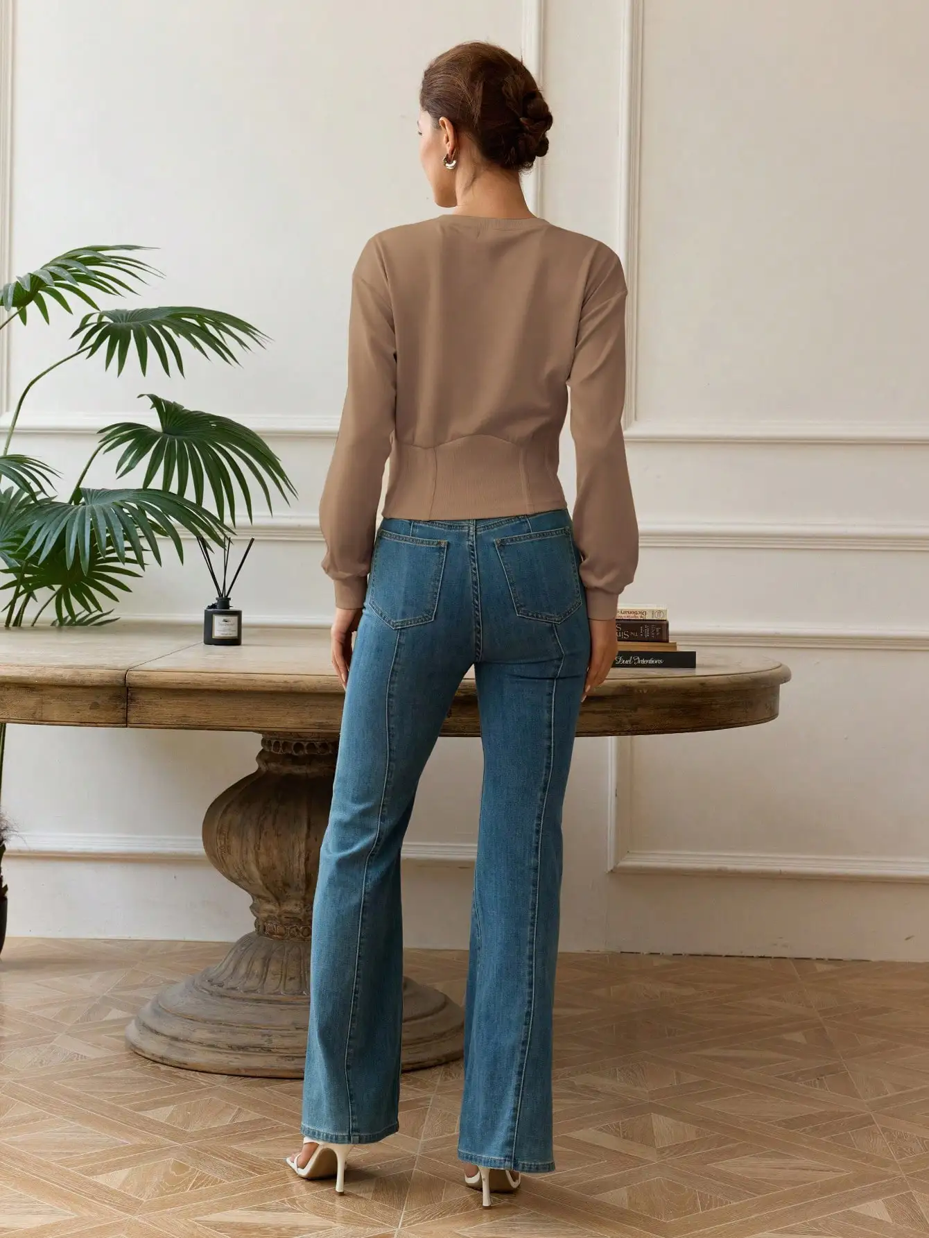 AEL Waist женская корейская версия свободная и универсальная с высокой талией