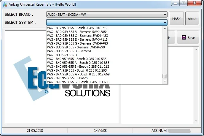 AIRBAG Universal Repair 3.8 (2018)+USB-ключ