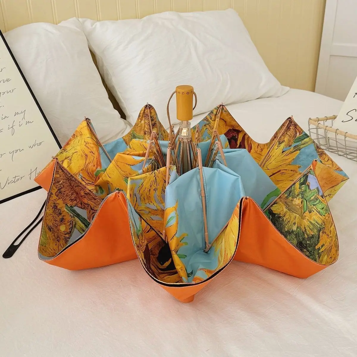 Высококачественный Зонт с рисунком подсолнечника Ван Гога: двухслойный зонт от