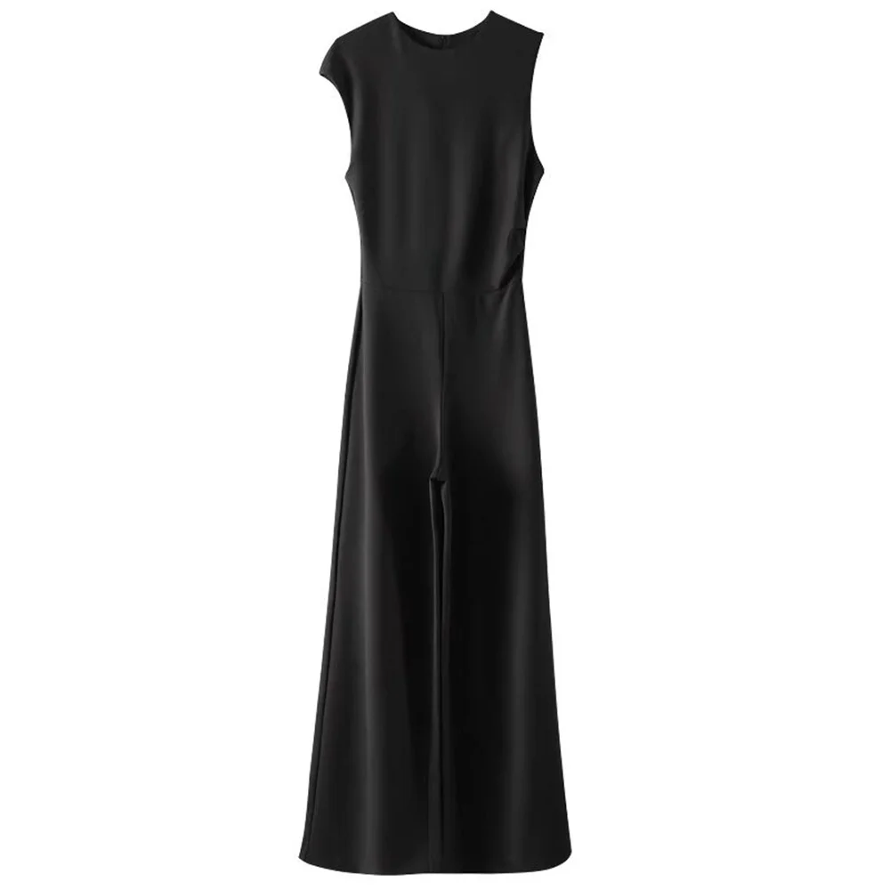 Женский длинный комбинированный комбинезон Zach Ailsa черный повседневный стиль