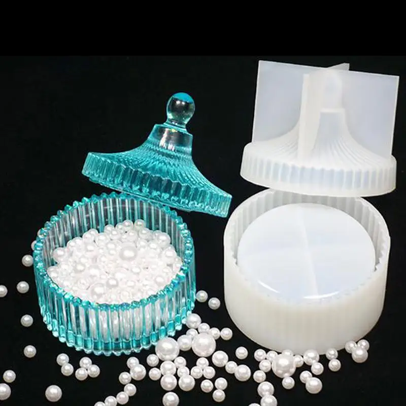 

DIY Crystal Epoxy Resin Mold Sealed Jar With Lid Bottle Storage Box Silicone Mold For DIY Storage Silicone Mold Jewelry Making