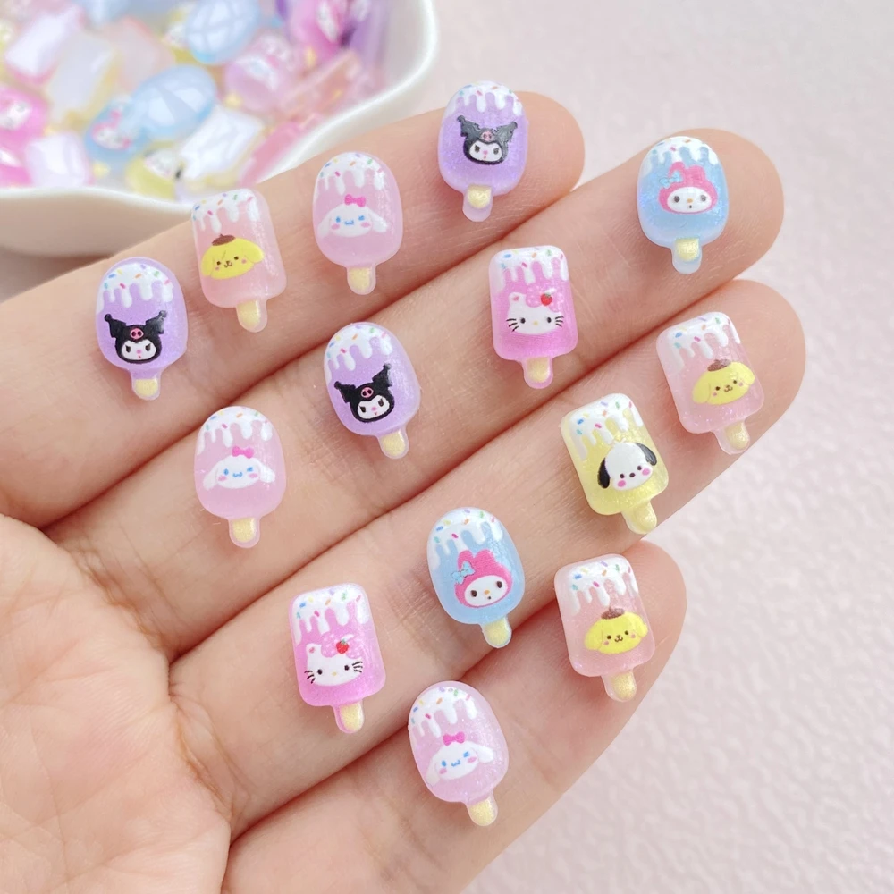 50 шт. новый милый мультяшный мини кот щенок мороженое Серия Смола плоская задняя